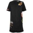 River Island Womens Washed Embroidered T-shirt Denim Dress