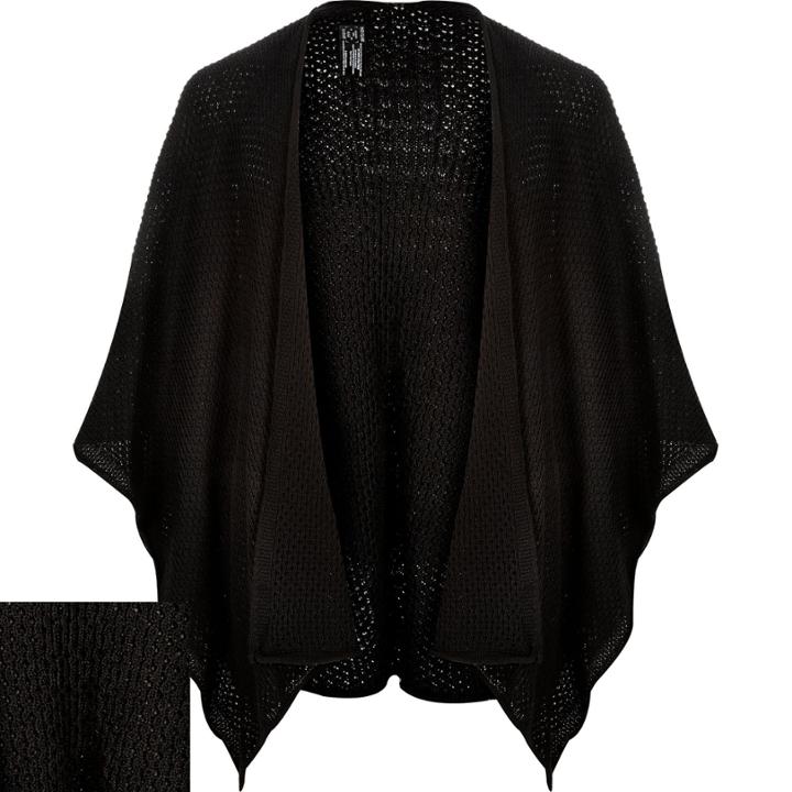 River Island Mensblack Textured Mesh Cape