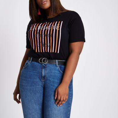 River Island Womens 'la Beaute' Stripe Boyfriend T-shirt