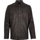 River Island Mens Leather Look Shirt Jacket