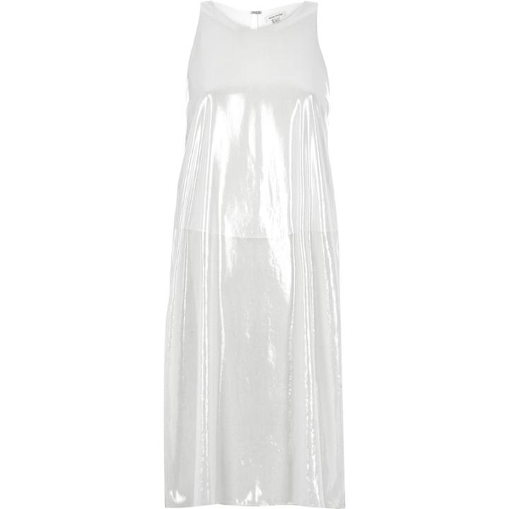 River Island Womens Silver Metallic Longline Vest