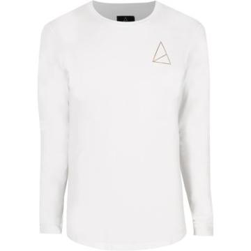 River Island Mens White Golden Equation Long Sleeve T-shirt