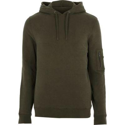 River Island Mens Zip Pocket Sleeve Hoodie