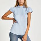 River Island Womens Diamante Collar Short Sleeve Top