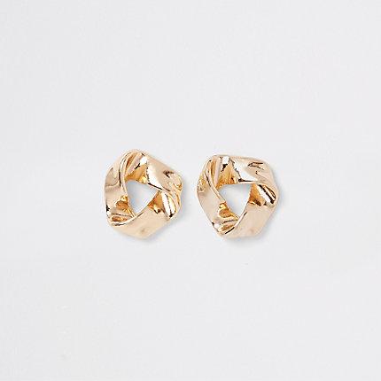 River Island Womens Gold Tone Wavy Triangle Stud Earrings