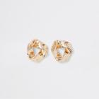 River Island Womens Gold Tone Wavy Triangle Stud Earrings