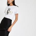 River Island Womens White 'macherie' Foil Print T-shirt