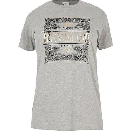 River Island Womens Plus 'reveuse' Paisley Printed T-shirt