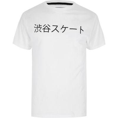 Mens Bellfield White Printed T-shirt