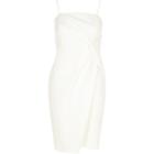 River Island Womens Petite White Bodycon Knot Front Dress