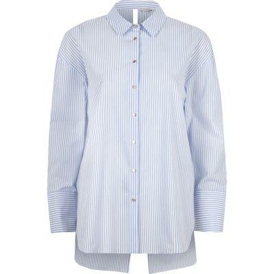 River Island Womens Stripe Bow Back Oversized Shirt