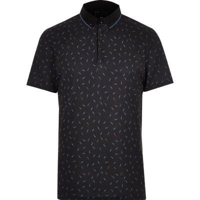 River Island Mens Print Slim Fit Polo Shirt
