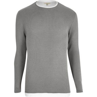River Island Mens Layered Longline Sweater