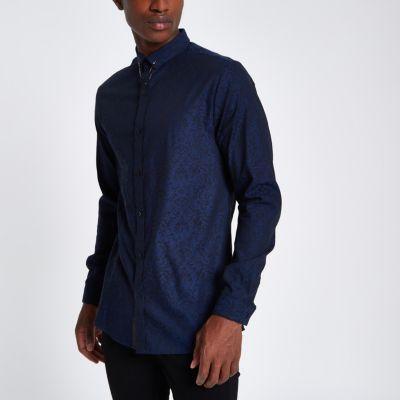 River Island Mens Jacquard Printed Slim Fit Shirt