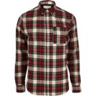 River Island Mensred Tartan Check Flannel Shirt