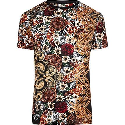 River Island Mens Big And Tall Slim Fit Baroque T-shirt