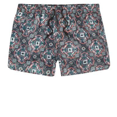 River Island Mens Tile Print Short Swim Shorts