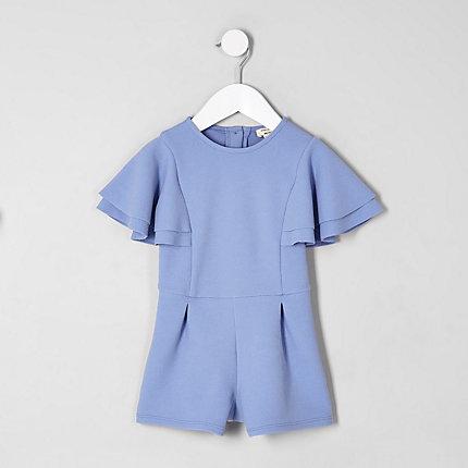 River Island Mini Girls Frill Sleeve Romper