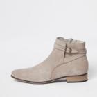 River Island Mens Suede Buckle Strap Chelsea Boots