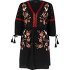 River Island Womens Embroidered Smock Swing Dress