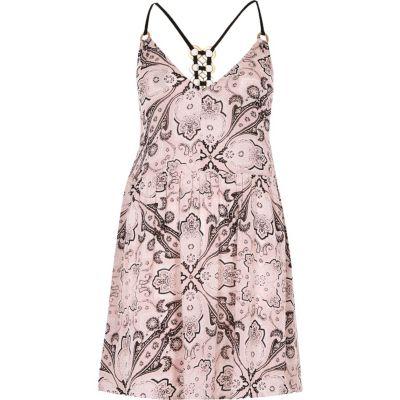 River Island Womens Scarf Print Ring Back Cami Beach Dress