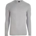 River Island Mens Rib Knit Muscle Fit Jumper