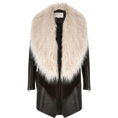 River Island Womens Faux Fur Fallaway Coat