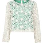 River Island Womens Floral Lace Embellished Top