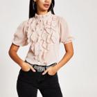 River Island Womens Ruffle Front Short Sleeve Top