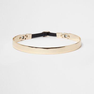 River Island Womens Gold Tone Buckle Front Choker