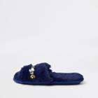 River Island Womens Faux Fur Embellished Mules