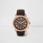 River Island Mens And Rose Gold Round Face Watch