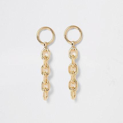 River Island Womens Gold Colour Chain Drop Earrings