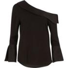 River Island Womens One Shoulder Flared Long Sleeve Top
