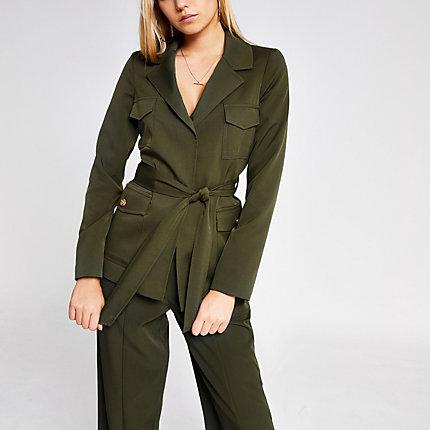 River Island Womens Belted Utility Blazer