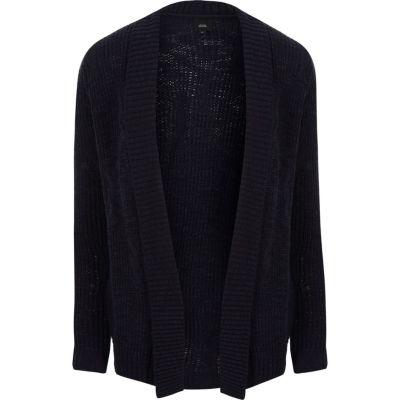 River Island Mens Rib Cable Knit Slim Fit Cardigan