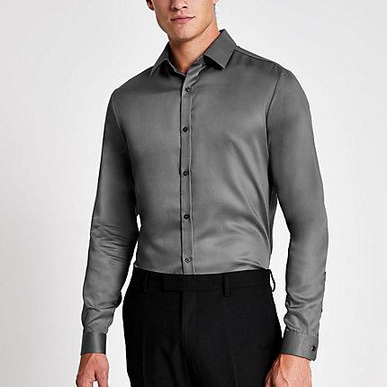 River Island Mens Slim Fit Long Sleeve Premium Shirt