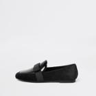 River Island Womens Wide Fit Bow Square Toe Loafers