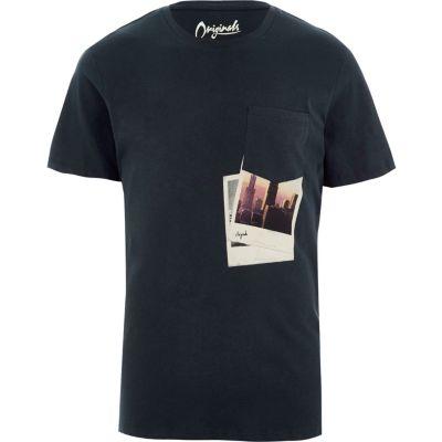 River Island Mens Dary Polaroid Print Jack & Jones T-shirt