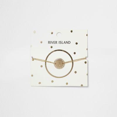 River Island Womens Gold Tone 'j' Initial Bracelet