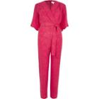 River Island Womens Jacquard Wrap Tie Waist Jumpsuit