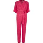 River Island Womens Jacquard Wrap Tie Waist Jumpsuit