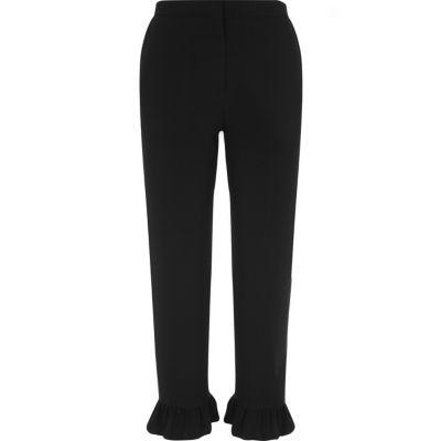 River Island Womens Frill Hem Cropped Trousers