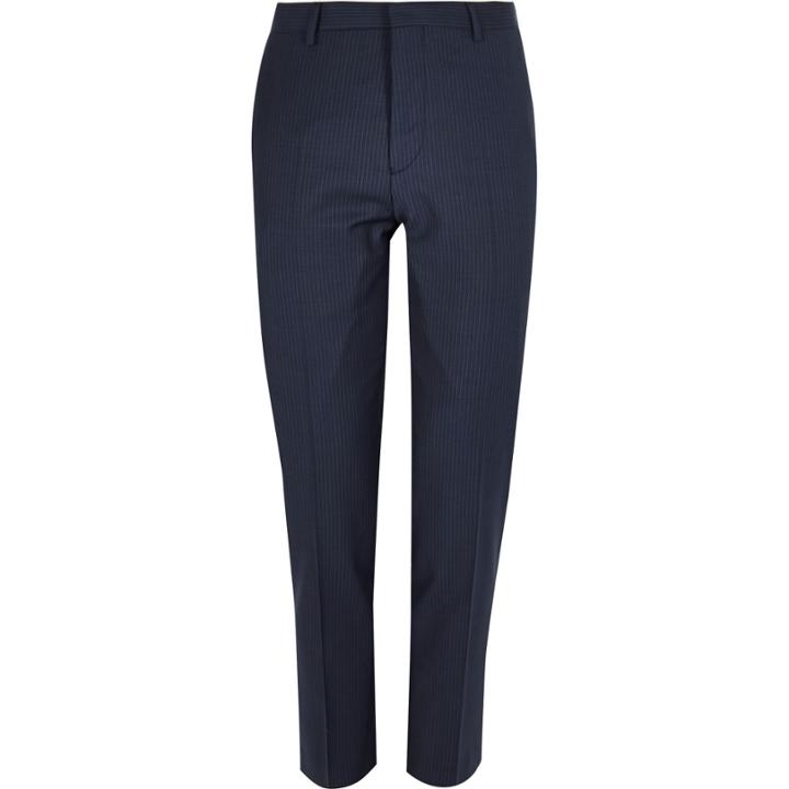 River Island Mensblue Pin Stripe Slim Trousers