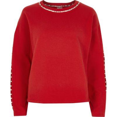 River Island Womensfaux Pearl Neck Sweatshirt