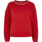 River Island Womensfaux Pearl Neck Sweatshirt