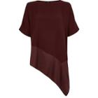 River Island Womens Short Sleeve Asymmetric Hem T-shirt