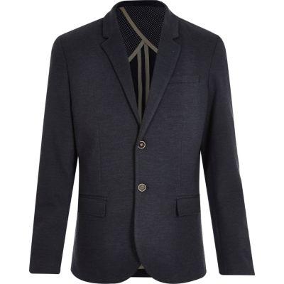 River Island Mens Denim Jersey Blazer