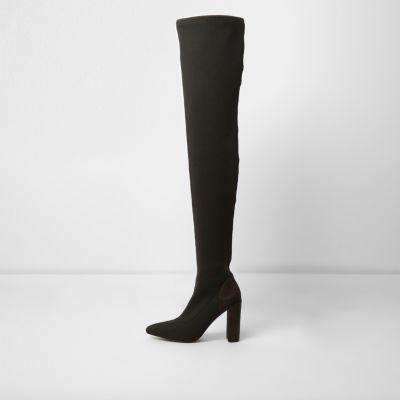 River Island Womens Rib Knit Over The Knee Boots