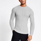 River Island Mens Muscle Fit Rib Knitted Jumper